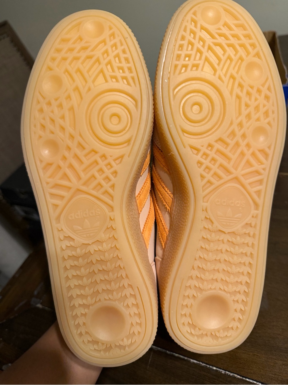 adidas Spezial Women's Sneakers in Peach and Orange Suede Accents - Picture 6 of 8